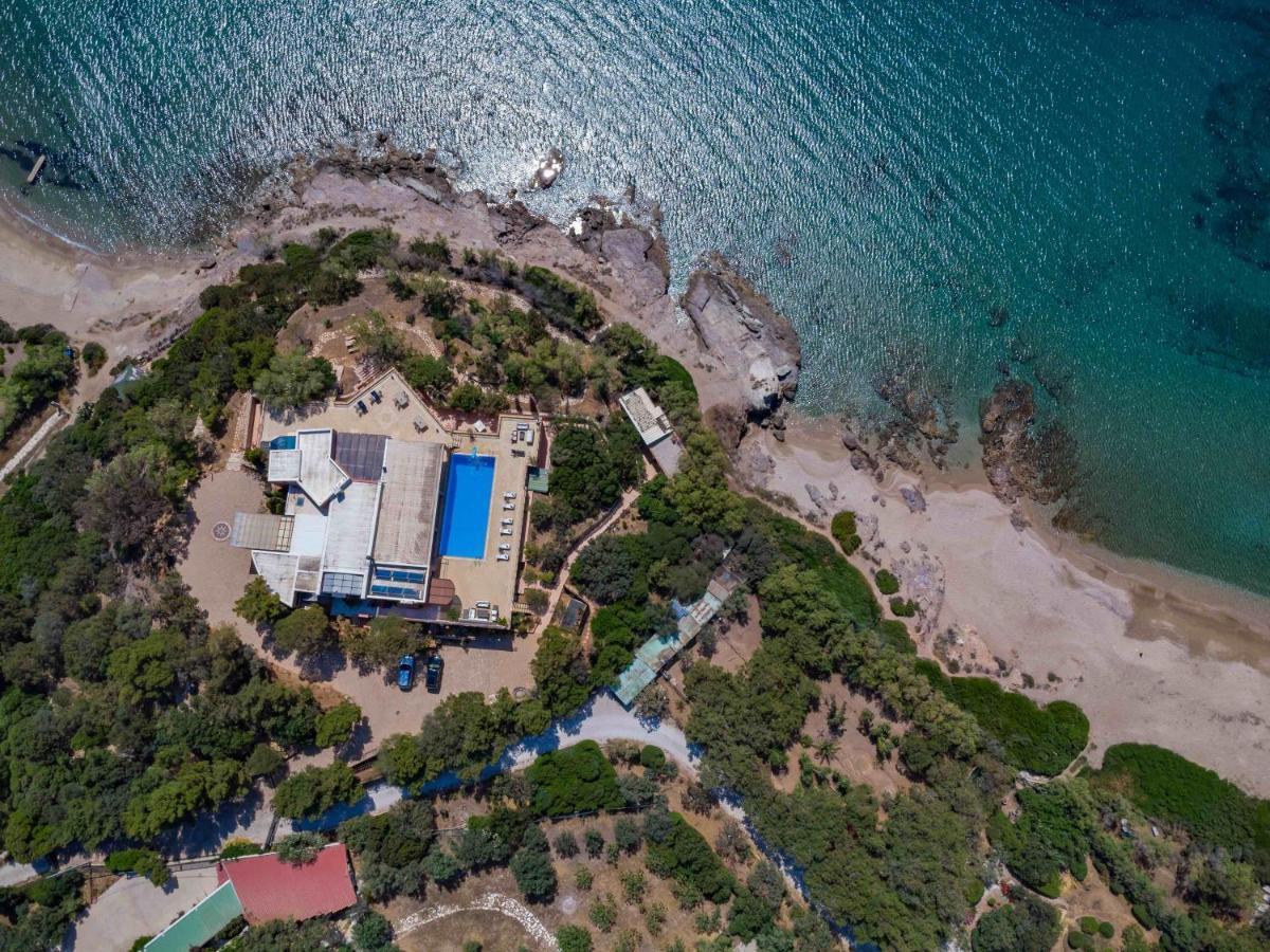 Black Diamond Beachfront Pool Villa Pasithea In Sounio, Athens Соунио Екстериор снимка