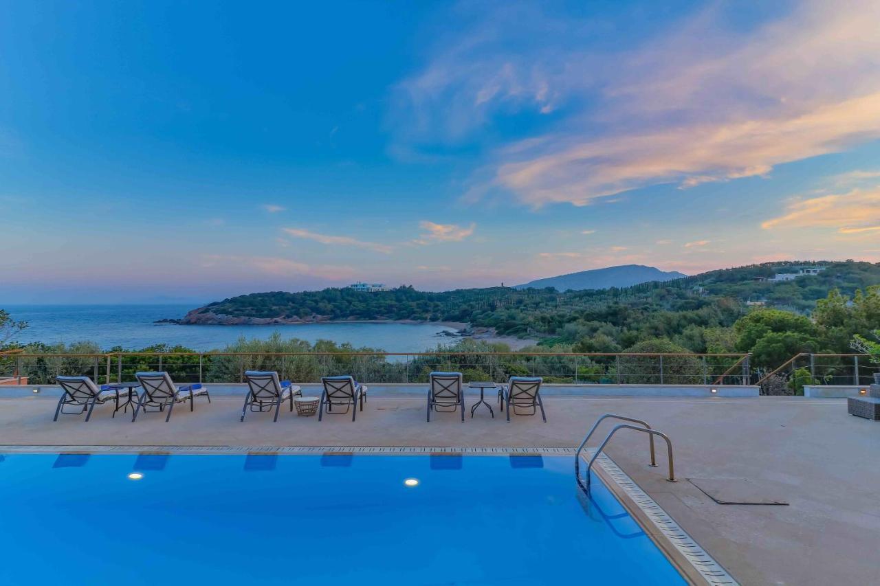 Black Diamond Beachfront Pool Villa Pasithea In Sounio, Athens Соунио Екстериор снимка